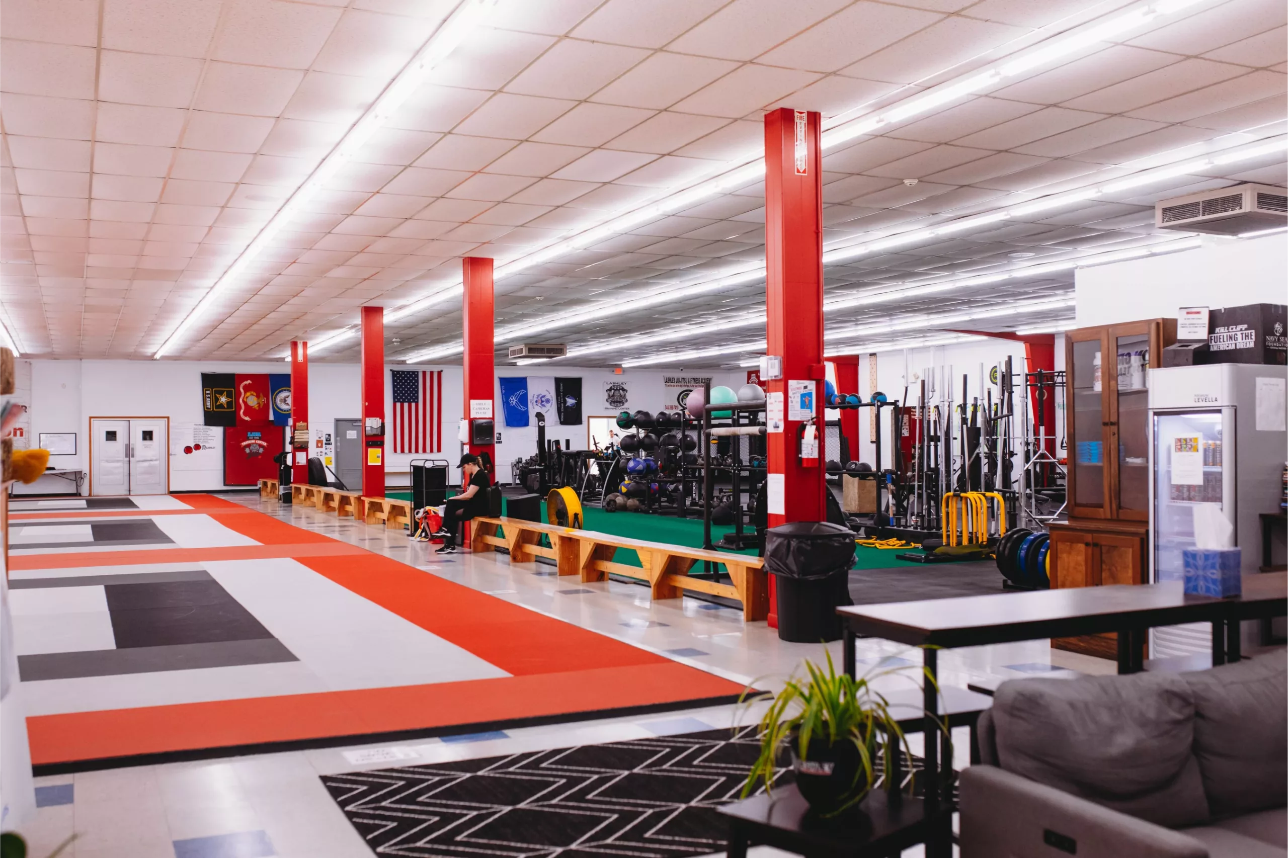 Gym floor with turf at Lashley