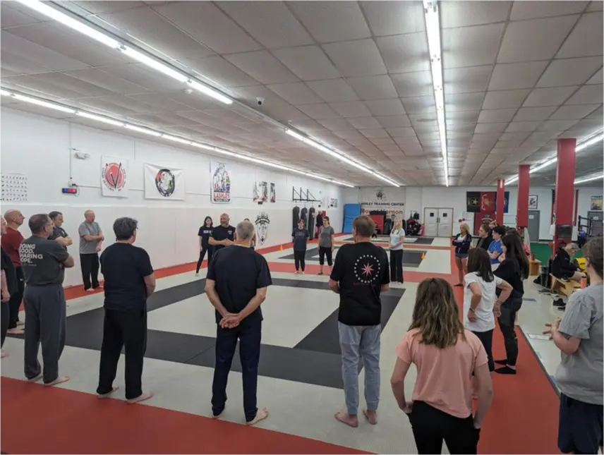 A full room at a Lashley Training Center self-defense seminar
